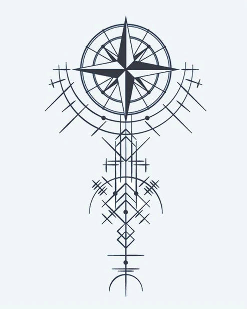 Geometric Compass Rose